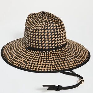 Lele Sadoughi Straw Checkered Hat